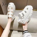 Xajzpa - 2023 New Summer Women’s Round Toe Platform High Heel Sandals Woman Wedges Heels Fashion