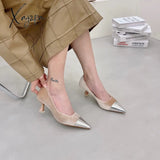 Xajzpa - 2023 Spring New Brand Women Pumps Shoes Fashion Thin High Heel Shallow Pointed Toe Ladies