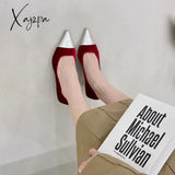 Xajzpa - 2023 Spring New Brand Women Pumps Shoes Fashion Thin High Heel Shallow Pointed Toe Ladies