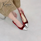 Xajzpa - 2023 Spring New Brand Women Pumps Shoes Fashion Thin High Heel Shallow Pointed Toe Ladies