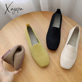 Xajzpa - 2023 Spring New Mesh Ballet Flats Women Square Toe Daily Loafers Breathable Driving Shoes