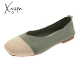 Xajzpa - 2023 Spring New Mesh Ballet Flats Women Square Toe Daily Loafers Breathable Driving Shoes