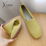 Xajzpa - 2023 Spring New Mesh Ballet Flats Women Square Toe Daily Loafers Breathable Driving Shoes