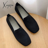 Xajzpa - 2023 Spring New Mesh Ballet Flats Women Square Toe Daily Loafers Breathable Driving Shoes