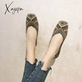 Xajzpa - 2023 Spring New Mesh Ballet Flats Women Square Toe Daily Loafers Breathable Driving Shoes