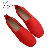 Xajzpa - 2023 Spring New Mesh Ballet Flats Women Square Toe Daily Loafers Breathable Driving Shoes