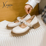 Xajzpa - 2023 Spring New Women’s Leather Shoes Casual Loafers Japanese Style Mary Jane Party And