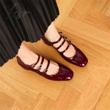 Xajzpa - 2023 Spring/Summer Mary Jane Shoes Patent Leather Woman Shoe French Square Toe Thick Heel