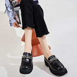 Xajzpa - 2023 Spring Women Loafers Chunky Genuine Leather Vintage Platform Shoes High Heels Ladies