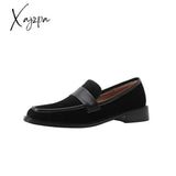 Xajzpa - 2023 Spring Women Loafers Round Toe Chunky Heel Shoes Sheep Suede For Concise Pumps Low