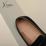 Xajzpa - 2023 Spring Women Loafers Round Toe Chunky Heel Shoes Sheep Suede For Concise Pumps Low