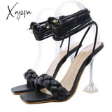 Xajzpa - 2023 Summer New Fashion Sexy Square Head Open-Toe Women’s Stiletto Sandals Large Size 43