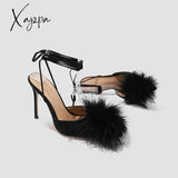 Xajzpa - 2023 Summer New Lace-Up Pointed Original Sexy Fashion Fur Versatile High Heel Sandals Women