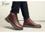 Xajzpa - 2023 Trends Spring And Autumn New Martin Boots Men’s High-Top British Wind Tools Leather