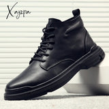 Xajzpa - 2023 Trends Spring And Autumn New Martin Boots Men’s High-Top British Wind Tools Leather