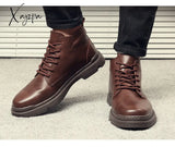 Xajzpa - 2023 Trends Spring And Autumn New Martin Boots Men’s High-Top British Wind Tools Leather