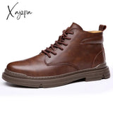 Xajzpa - 2023 Trends Spring And Autumn New Martin Boots Men’s High-Top British Wind Tools Leather