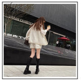 Xajzpa - 2023 Woman Boots Fashion Waterproof Winter Shoes Zipper Pu Leather Knee High Non-Slip