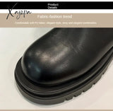 Xajzpa - 2023 Woman Boots Fashion Waterproof Winter Shoes Zipper Pu Leather Knee High Non-Slip