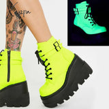 Xajzpa - 2024 Women Punk Gothic Motorcycle Boots Platform Chunky High Heels Ankle Boot Winter