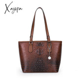 Xajzpa - 3Pcs Crocodile Embossed Bag Set Large Capacity Handbag & Crossbody Coin Purse Women Bags