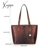 Xajzpa - 3Pcs Crocodile Embossed Bag Set Large Capacity Handbag & Crossbody Coin Purse Women Bags