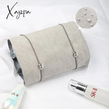 Xajzpa - 4Pcs In 1 Cosmetic Bag For Women Zipper Mesh Separable Cosmetics Pouch Ladies Foldable Pu