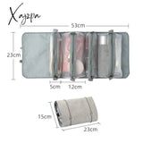 Xajzpa - 4Pcs In 1 Cosmetic Bag For Women Zipper Mesh Separable Cosmetics Pouch Ladies Foldable Pu