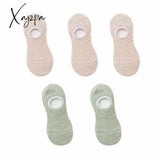 Xajzpa - 5 Pairs Women Socks Solid Colors Mesh Non-Slip Invisible Summer Ankle Slipper Set Hollow