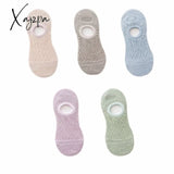 Xajzpa - 5 Pairs Women Socks Solid Colors Mesh Non-Slip Invisible Summer Ankle Slipper Set Hollow