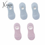 Xajzpa - 5 Pairs Women Socks Solid Colors Mesh Non-Slip Invisible Summer Ankle Slipper Set Hollow