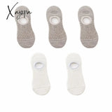 Xajzpa - 5 Pairs Women Socks Solid Colors Mesh Non-Slip Invisible Summer Ankle Slipper Set Hollow