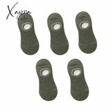 Xajzpa - 5 Pairs Women Socks Solid Colors Mesh Non-Slip Invisible Summer Ankle Slipper Set Hollow