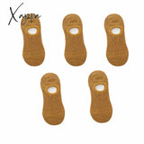 Xajzpa - 5 Pairs Women Socks Solid Colors Mesh Non-Slip Invisible Summer Ankle Slipper Set Hollow