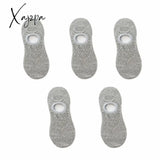 Xajzpa - 5 Pairs Women Socks Solid Colors Mesh Non-Slip Invisible Summer Ankle Slipper Set Hollow