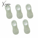 Xajzpa - 5 Pairs Women Socks Solid Colors Mesh Non-Slip Invisible Summer Ankle Slipper Set Hollow