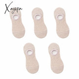 Xajzpa - 5 Pairs Women Socks Solid Colors Mesh Non-Slip Invisible Summer Ankle Slipper Set Hollow