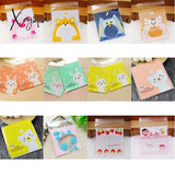 Xajzpa - 50/100Pcs 10*10Cm Love Cute Plastic Bags Self Adhesive Package Bag Wedding Birthday Party