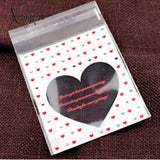 Xajzpa - 50/100Pcs 10*10Cm Love Cute Plastic Bags Self Adhesive Package Bag Wedding Birthday Party