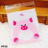 Xajzpa - 50/100Pcs 10*10Cm Love Cute Plastic Bags Self Adhesive Package Bag Wedding Birthday Party