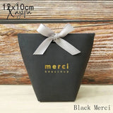 Xajzpa - 5Pcs Upscale Black White Bronzing ’Merci’ Candy Box French Thank You Wedding Favors