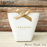 Xajzpa - 5Pcs Upscale Black White Bronzing ’Merci’ Candy Box French Thank You Wedding Favors