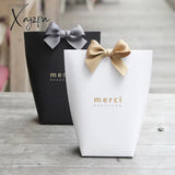 Xajzpa - 5Pcs Upscale Black White Bronzing ’Merci’ Candy Box French Thank You Wedding Favors