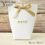 Xajzpa - 5Pcs Upscale Black White Bronzing ’Merci’ Candy Box French Thank You Wedding Favors