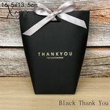 Xajzpa - 5Pcs Upscale Black White Bronzing ’Merci’ Candy Box French Thank You Wedding Favors