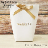 Xajzpa - 5Pcs Upscale Black White Bronzing ’Merci’ Candy Box French Thank You Wedding Favors