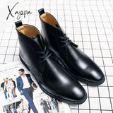 Xajzpa - Ankle Boots For Men Classic Business Casual Party Daily Pu Solid Color Simple Wingtip
