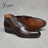 Xajzpa - Ankle Boots For Men Classic Business Casual Party Daily Pu Solid Color Simple Wingtip