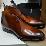 Xajzpa - Ankle Boots For Men Classic Business Casual Party Daily Pu Solid Color Simple Wingtip