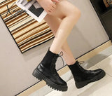 Xajzpa - Ankle Boots For Women Autumn Motorcycle Thick Heel Platfoankle Brm Shoes Woman Slip On